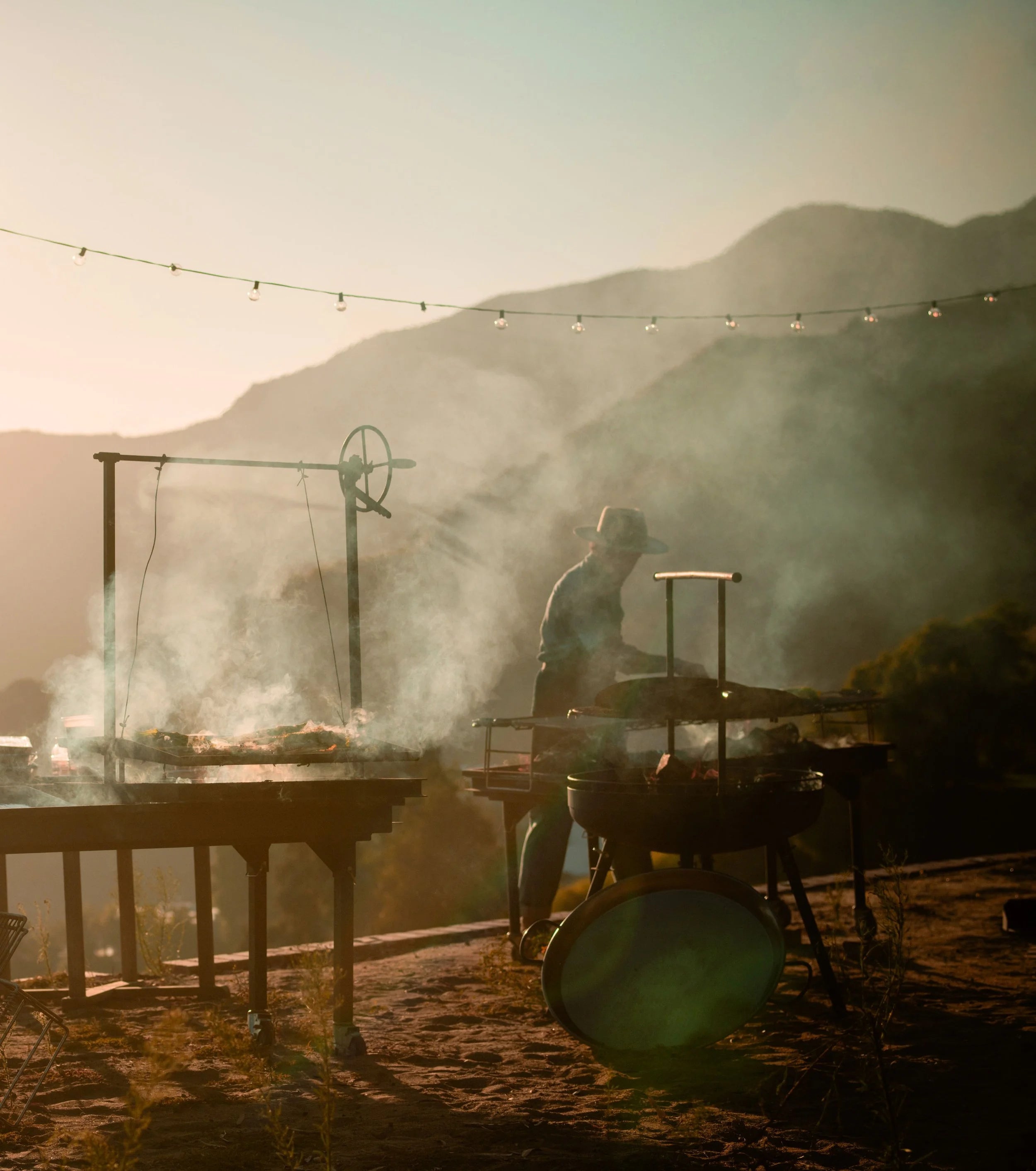 Basque BBQ at dusk